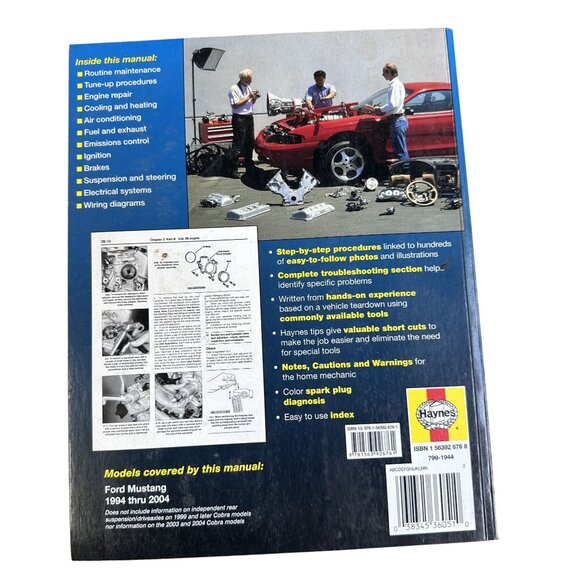 Vtg Haynes Repair Manual Ford Mustang 1994 Thru 2004 Automotive Manual - Picture 2 of 5